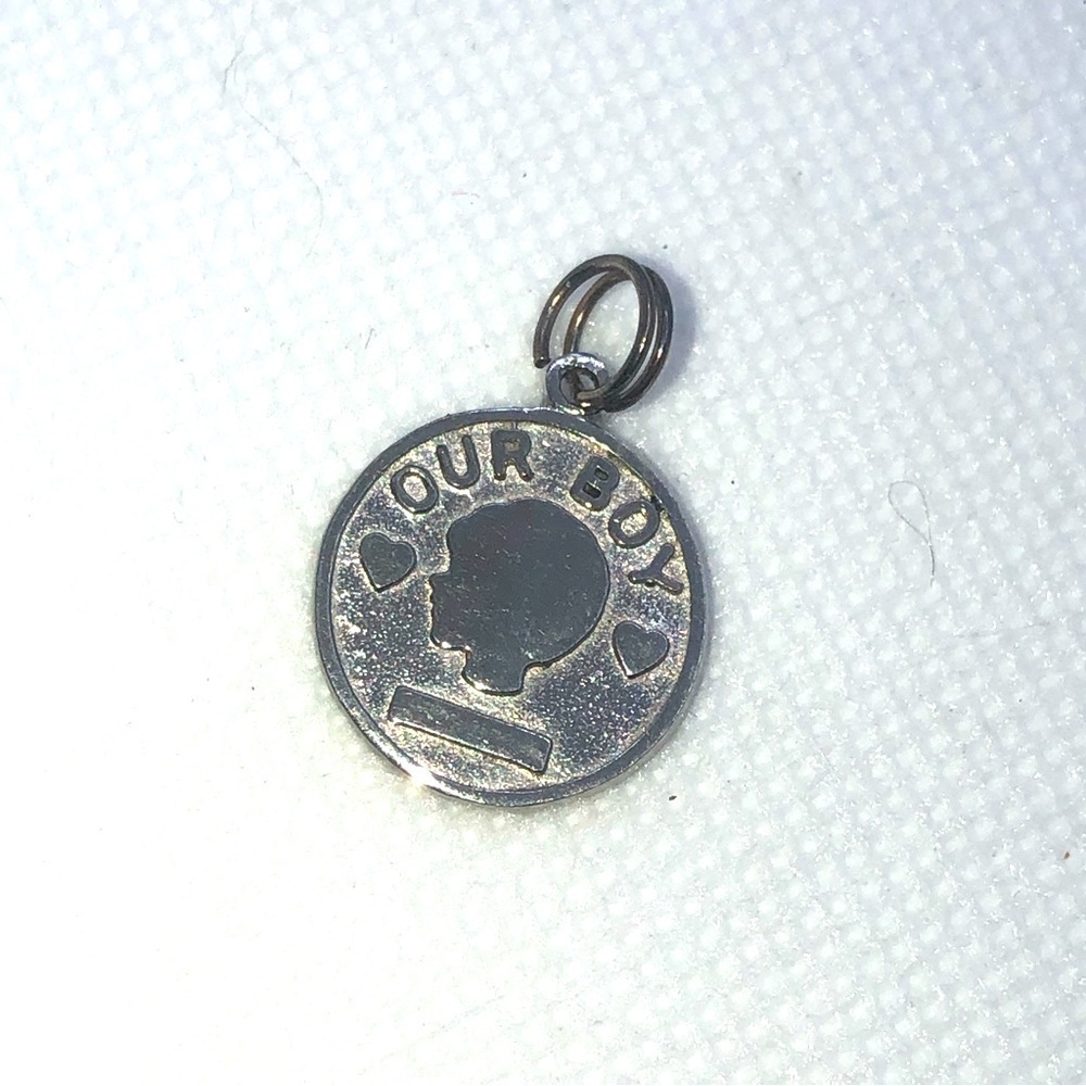 Vtg Sterling Silver ‘Our Boy’ Son Grandson Mini Charm for Charm Bracelet